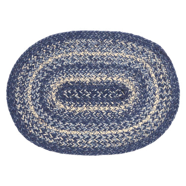 Great Falls Blue Jute Braided Oval Placemat 10